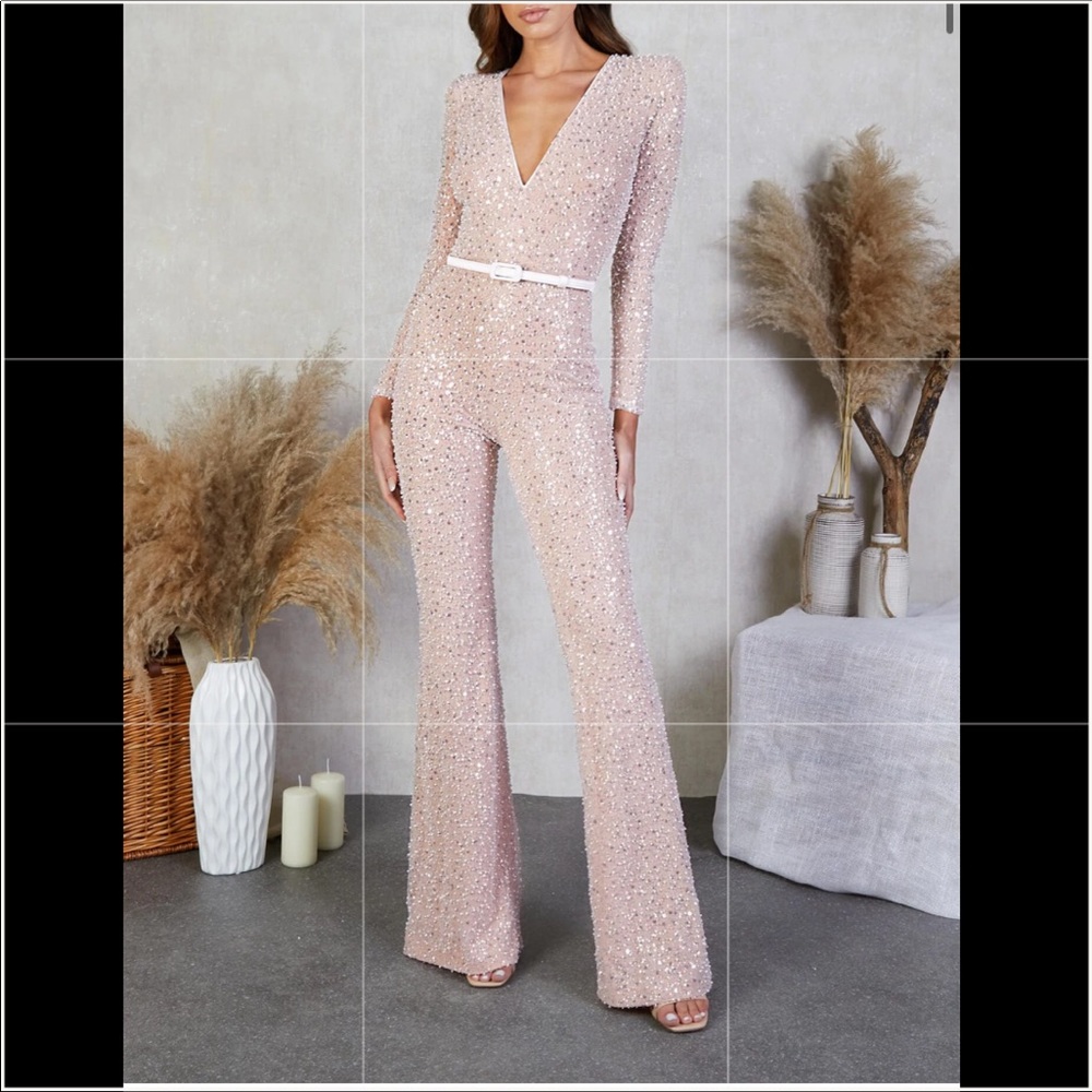 Nadine Merabi Eliza White Jumpsuit
